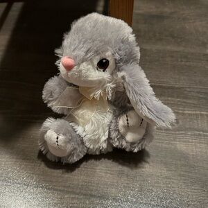 Dan Dee Plush Rabbit Bunny Gray White Lop Eared Soft Eyes 7" Stuffed Animal